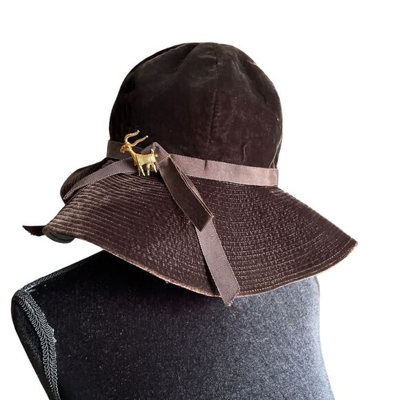 60s Velvet Floppy Hat - Picture 2 of 8